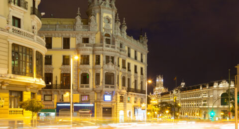 Gran Via in night. Madrid